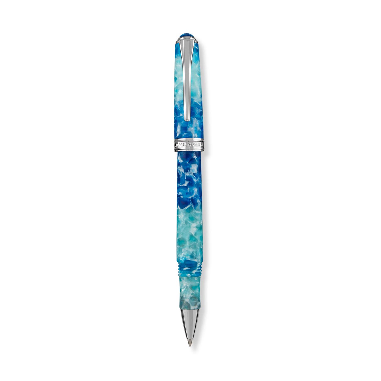 True Writer Classic Blue Grotto Pen — Resin, Chrome, Personalized