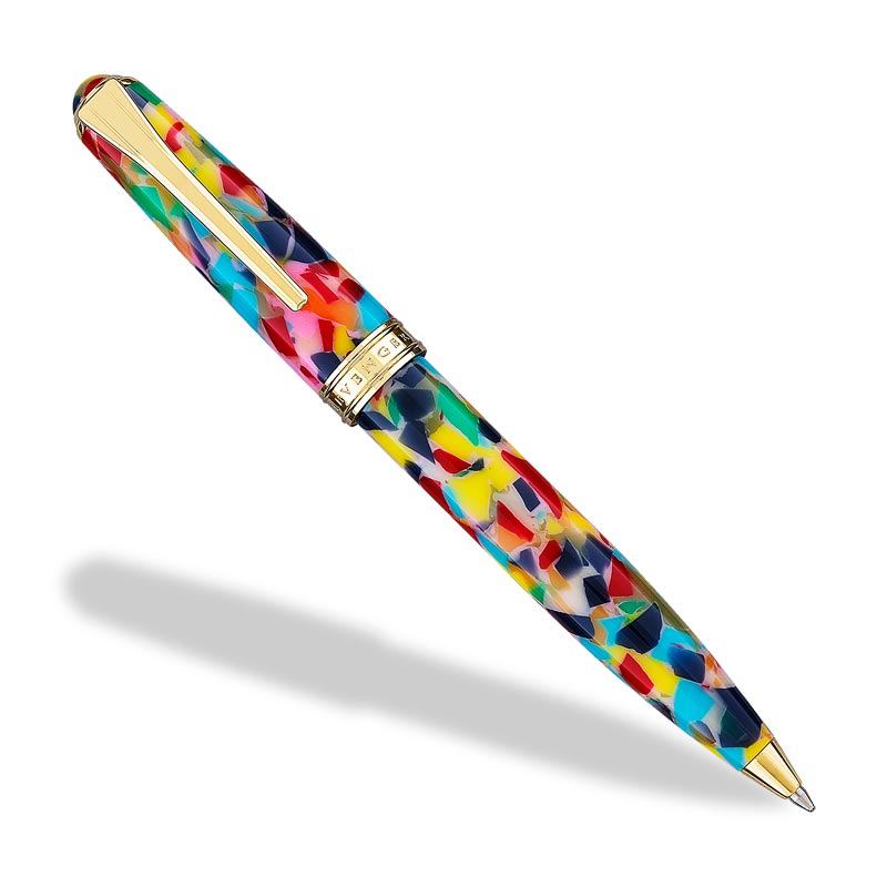 True Writer Classic Chromatic Pen — Marbleized Resin, 24k Gold Accents