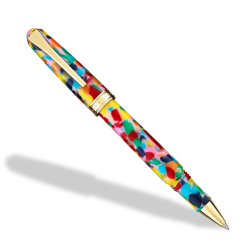 True Writer Classic Chromatic Pen — Marbleized Resin, 24k Gold Accents