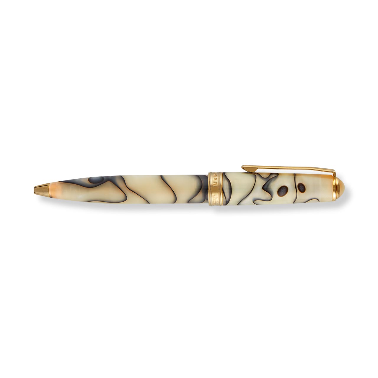 True Writer Classic Carrara Pen — Marbled Resin, 24k Gold