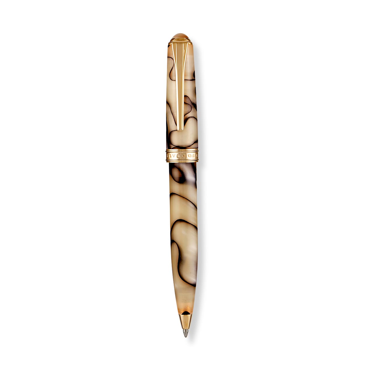True Writer Classic Carrara Pen — Marbled Resin, 24k Gold