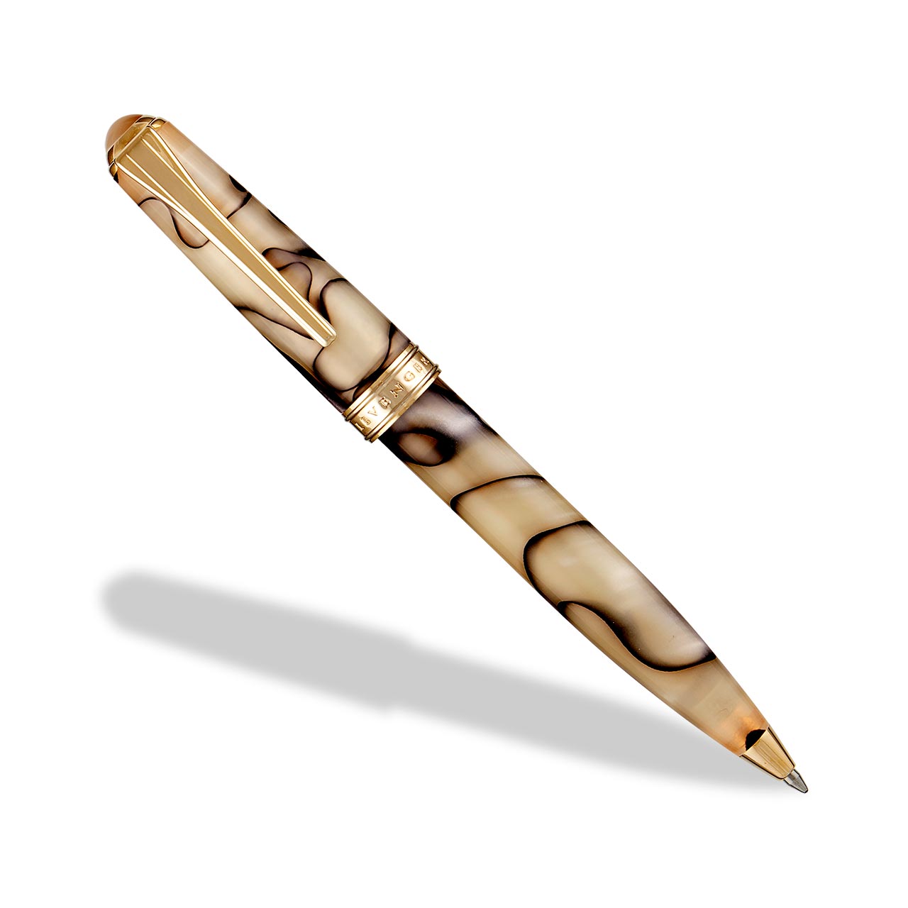 True Writer Classic Carrara Pen — Marbled Resin, 24k Gold