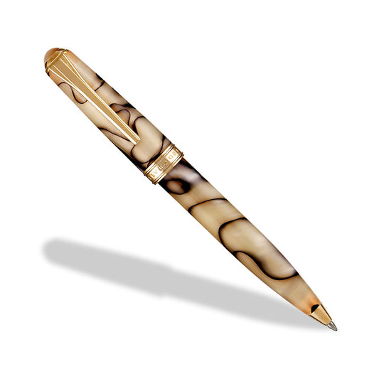 True Writer Classic Carrara Pen — Marbled Resin, 24k Gold