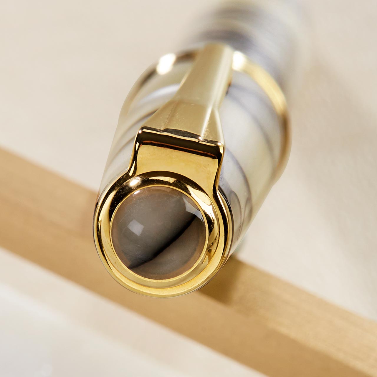 True Writer Classic Carrara Pen — Marbled Resin, 24k Gold