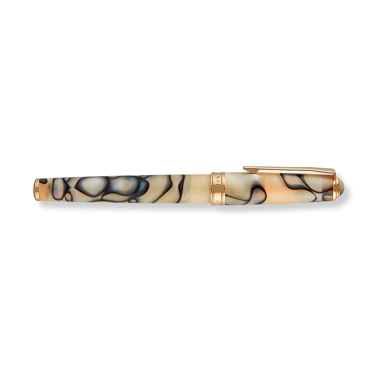 True Writer Classic Carrara Pen — Marbled Resin, 24k Gold
