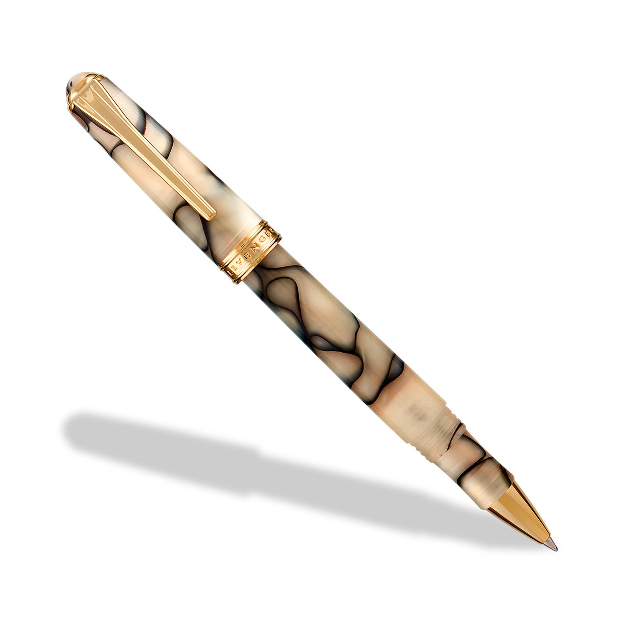 True Writer Classic Carrara Pen — Marbled Resin, 24k Gold