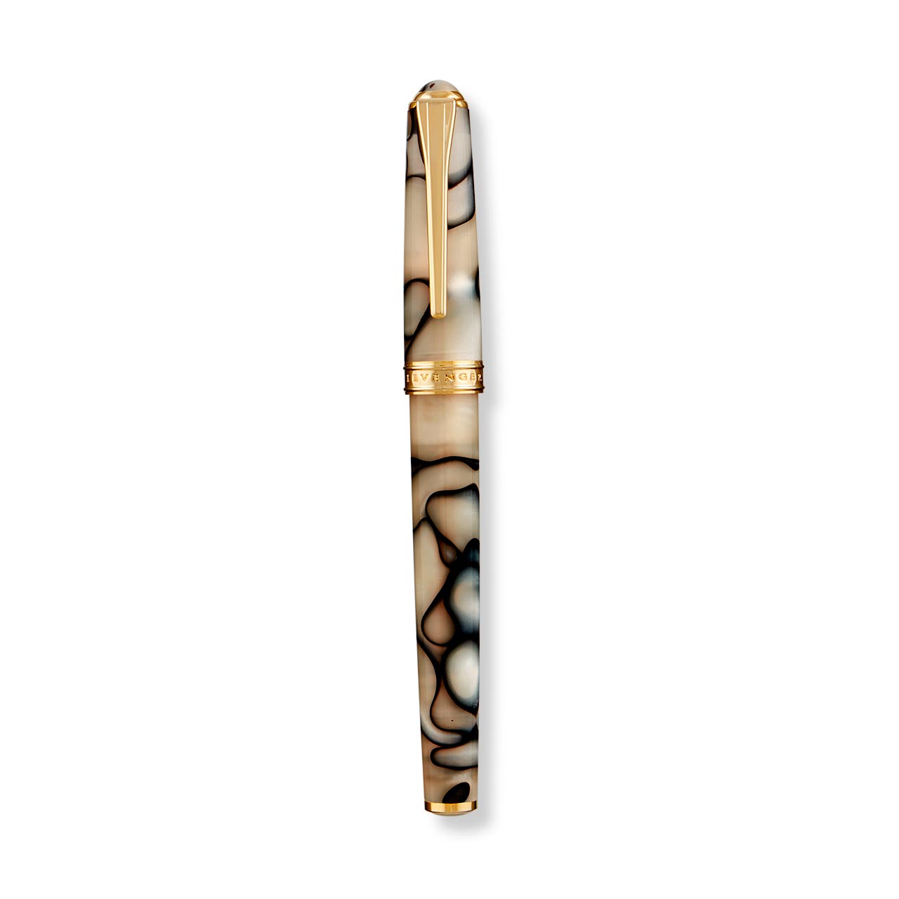 True Writer Classic Carrara Pen — Marbled Resin, 24k Gold