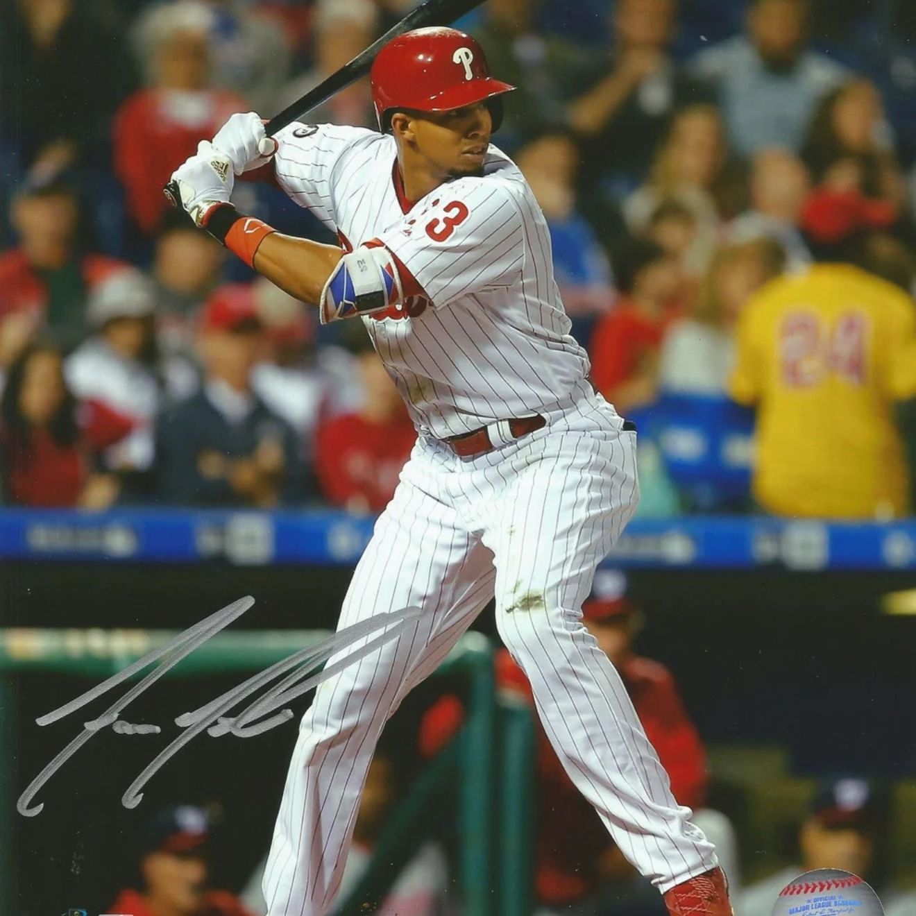 Aaron Altherr Signed Phillies 16x20 At-Bat Baseball Photo