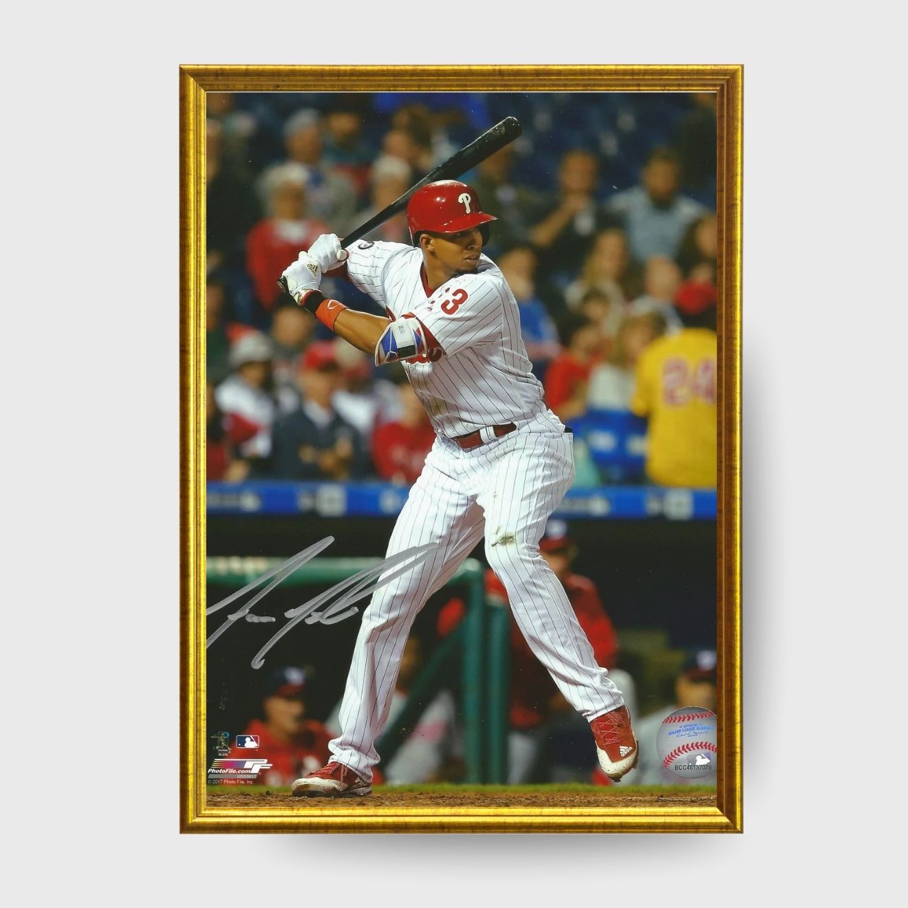 Aaron Altherr Signed Phillies 16x20 At-Bat Baseball Photo