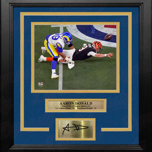 Aaron Donald Super Bowl LVI Final Play Framed 8x10 Photo