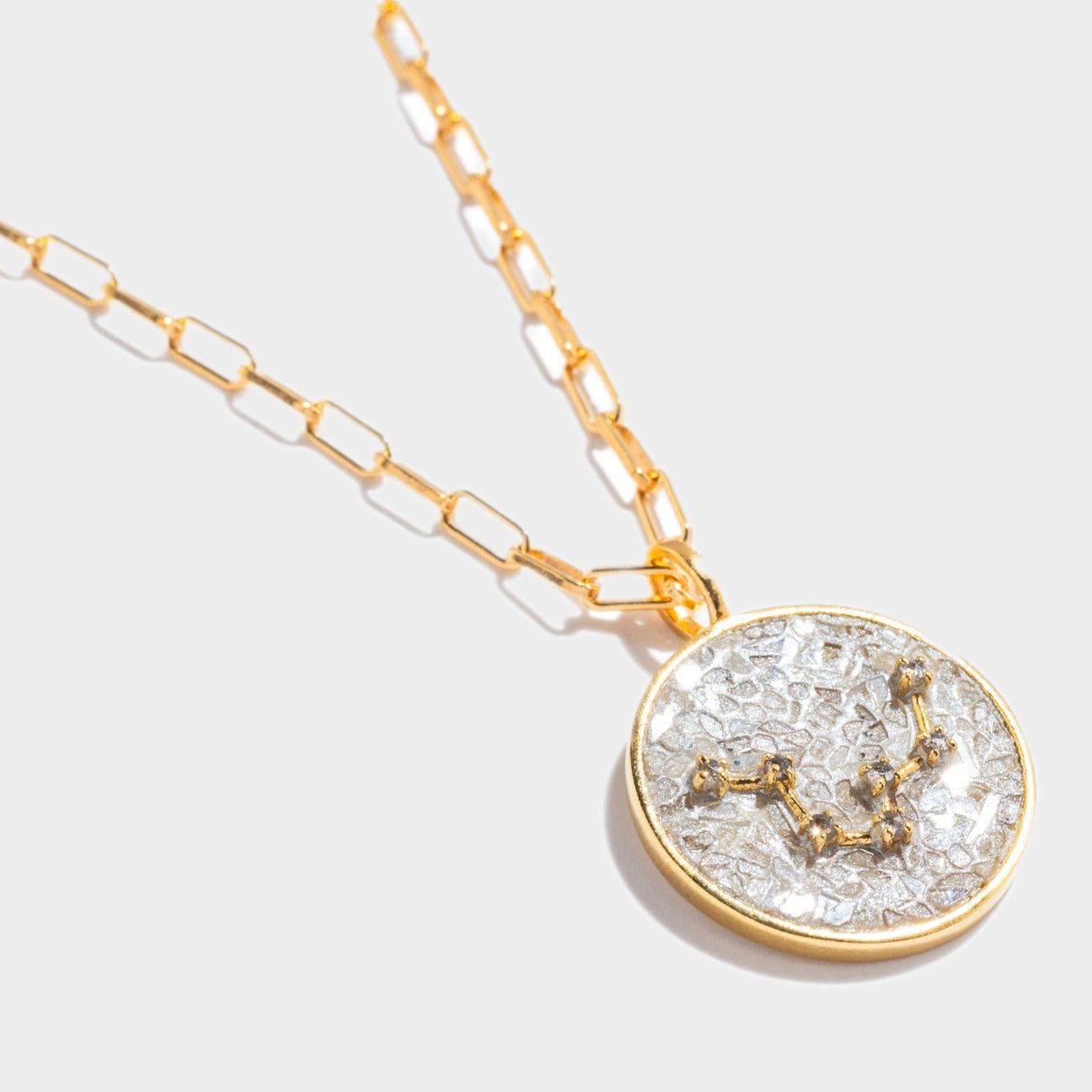 Aquarius Gold Vermeil Pendant — Raw & Rose-Cut Diamonds