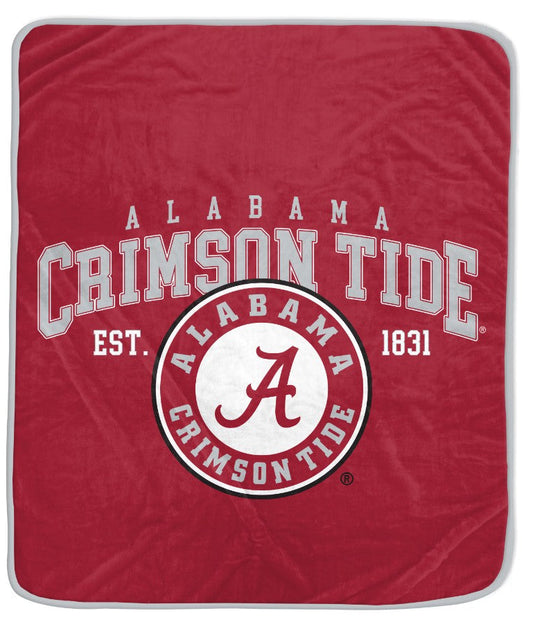 Alabama Crimson Tide Vintage Arch Block Fleece Throw Blanket 50x60