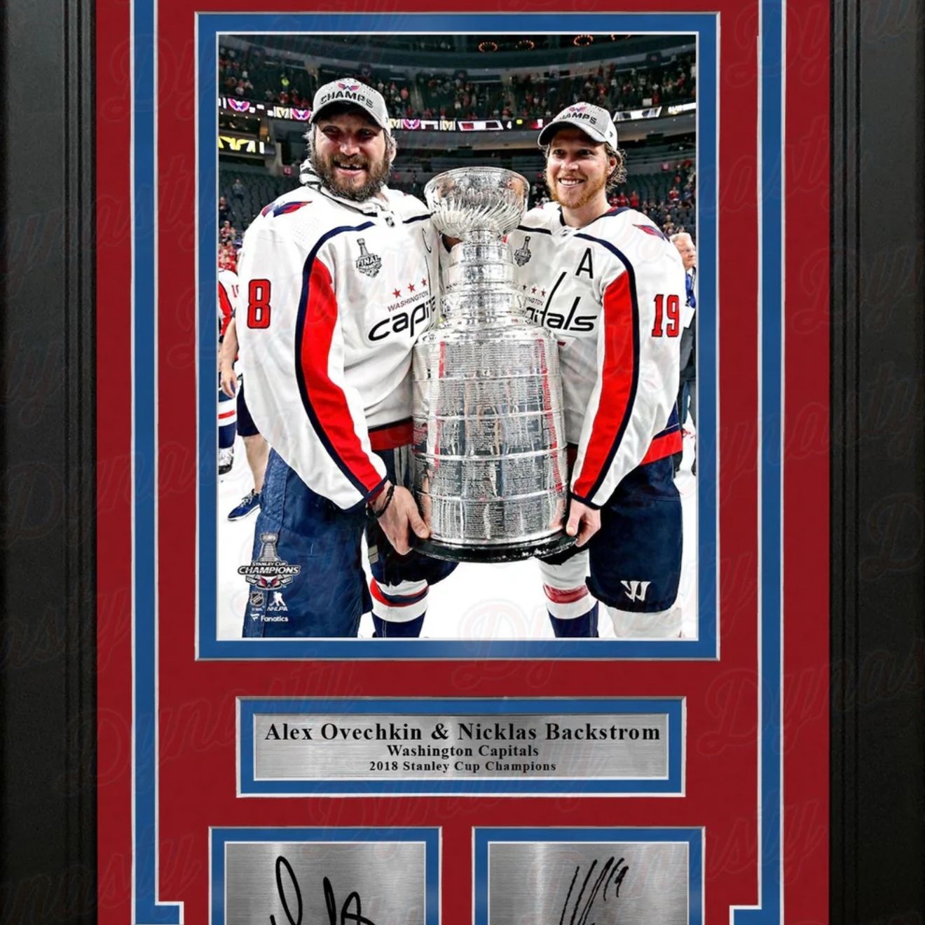 Alex Ovechkin & Nicklas Backstrom 2018 Stanley Cup Framed Photo