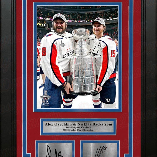 Alex Ovechkin & Nicklas Backstrom 2018 Stanley Cup Framed Photo