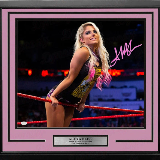 Alexa Bliss Signed Hanging on the Ropes WWE Framed Photo