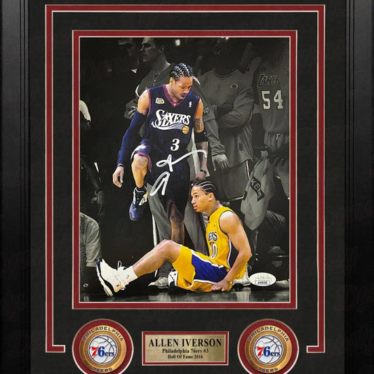 Allen Iverson Signed Framed Blackout Photo – Stepover Moment