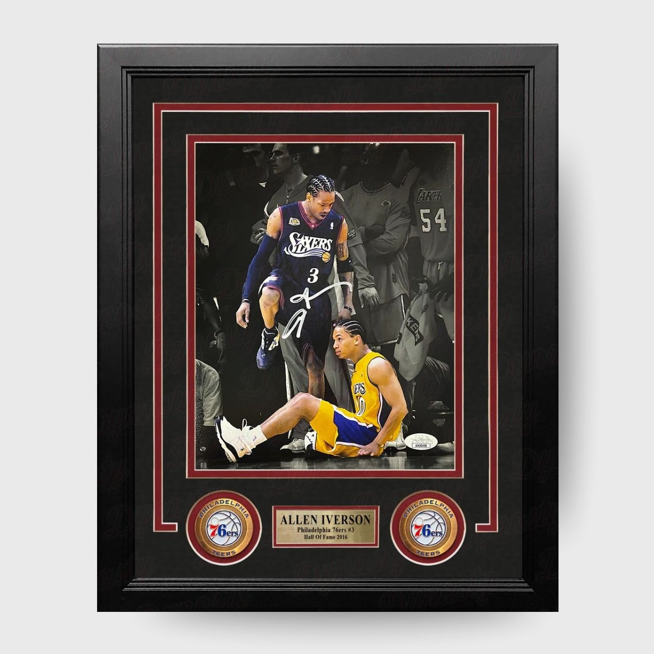 Allen Iverson Signed Framed Blackout Photo – Stepover Moment