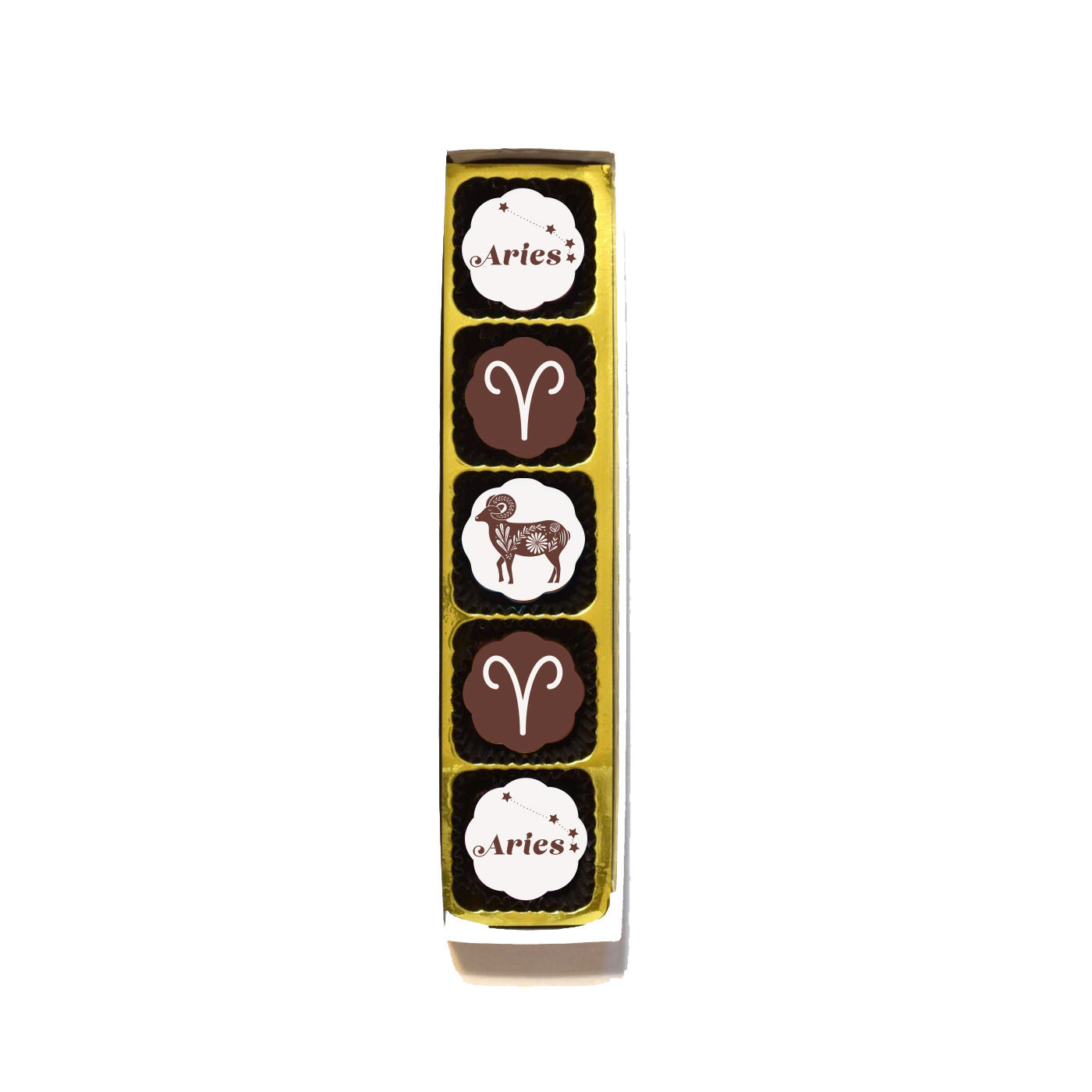Aries Zodiac Sea Salt Caramel Chocolate Gift Box, 5-Piece