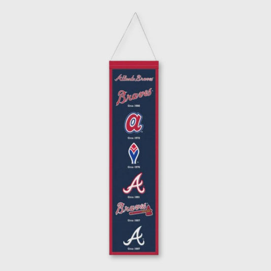 Atlanta Braves 8" x 32" Wool Banner – Vintage Embroidered Flag