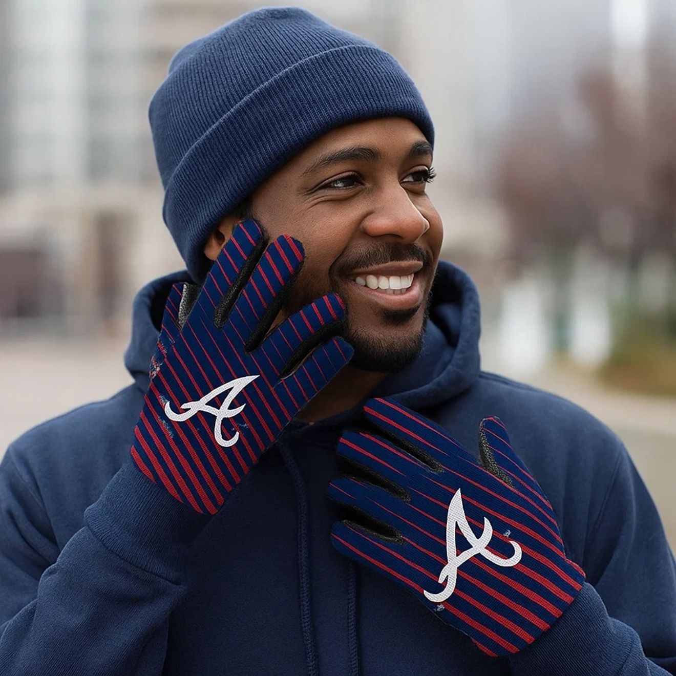 Atlanta Braves Adult Two-Tone Gloves – Officially Licensed MLB Gear