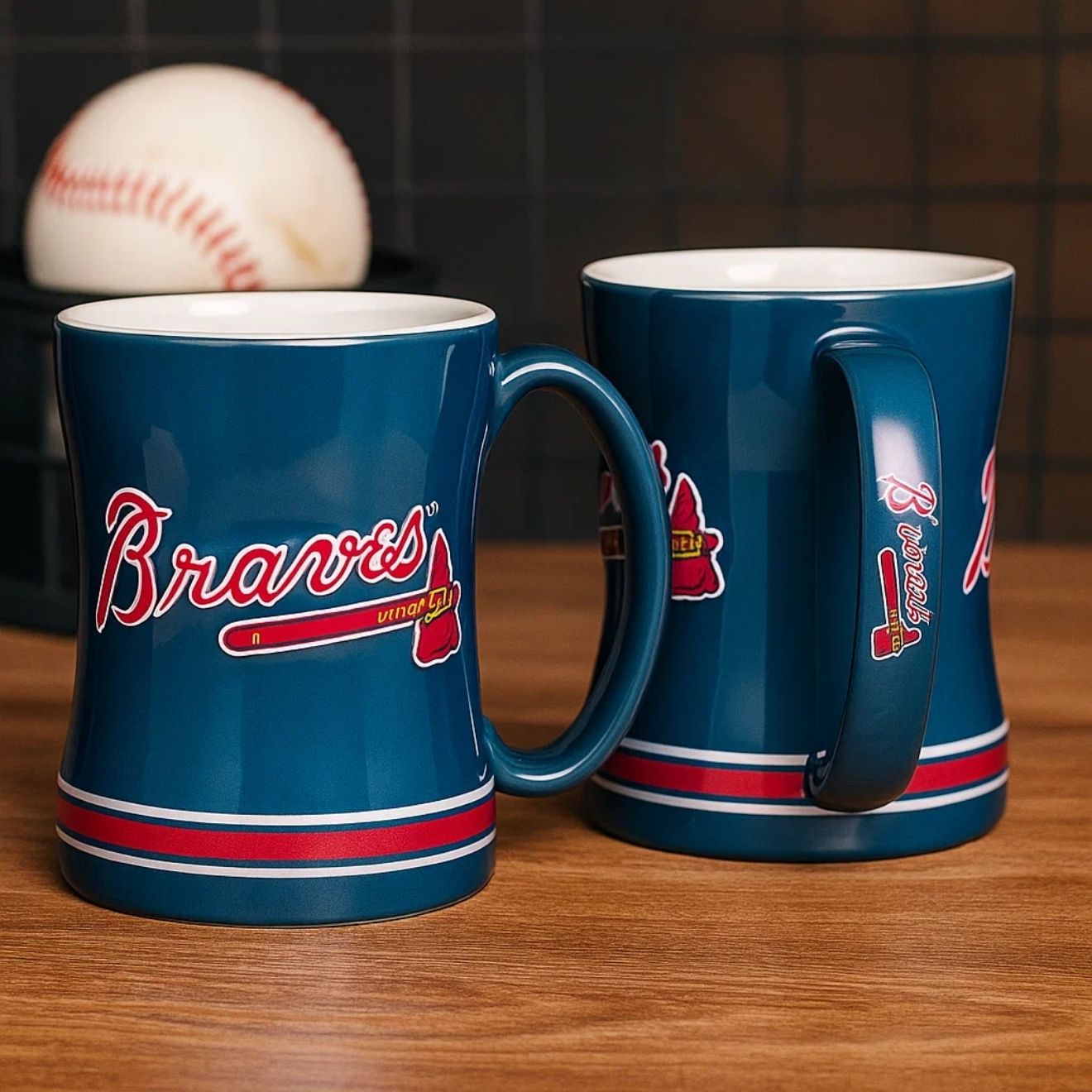 Atlanta Braves Logo Relief Coffee Mug – Official 14 oz Sculpted Mug