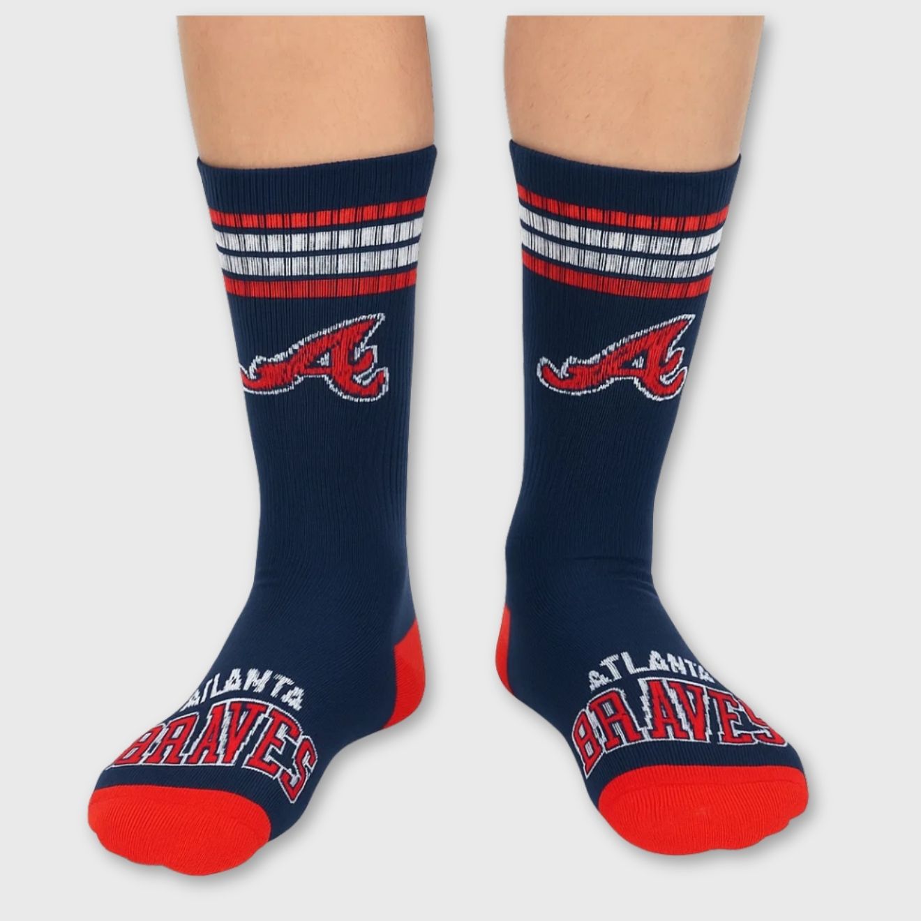 Atlanta Braves Men's 4 Stripe Deuce Socks – Official MLB Socks