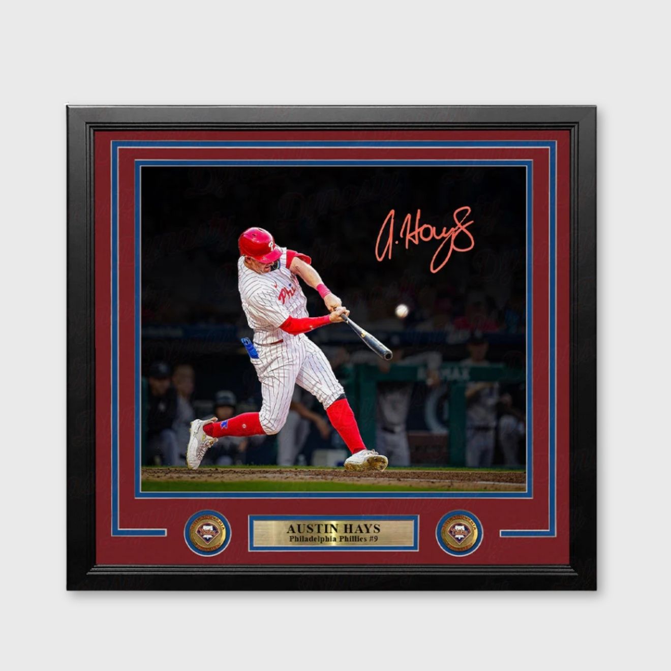 Austin Hays Autographed 11" x 14" Phillies Framed Baseball Photo