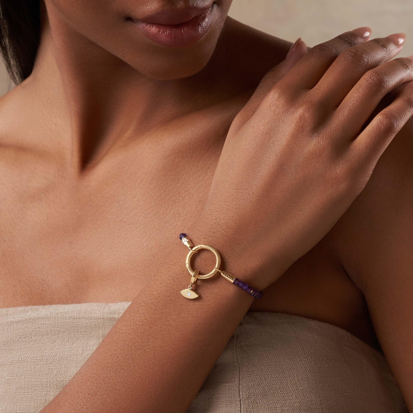 Positivity Protector Evil Eye Charm — 18K Gold & Rhodium Plated Charm