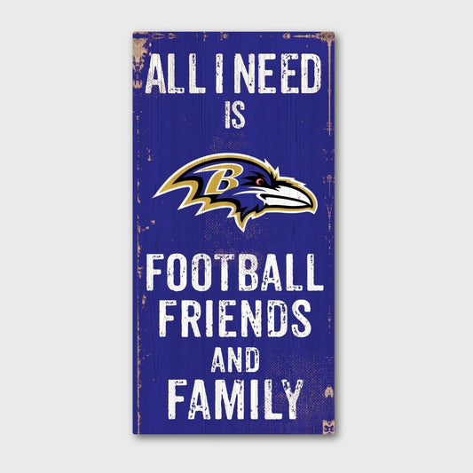 Baltimore Ravens Football, Friends & Family Decorative Wood Sign