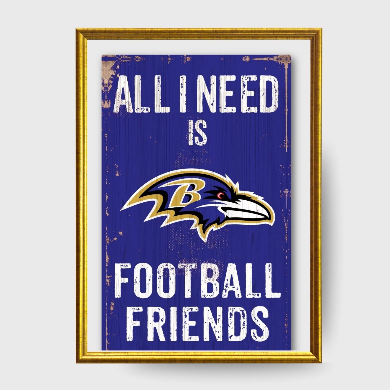 Baltimore Ravens Football, Friends & Family Decorative Wood Sign