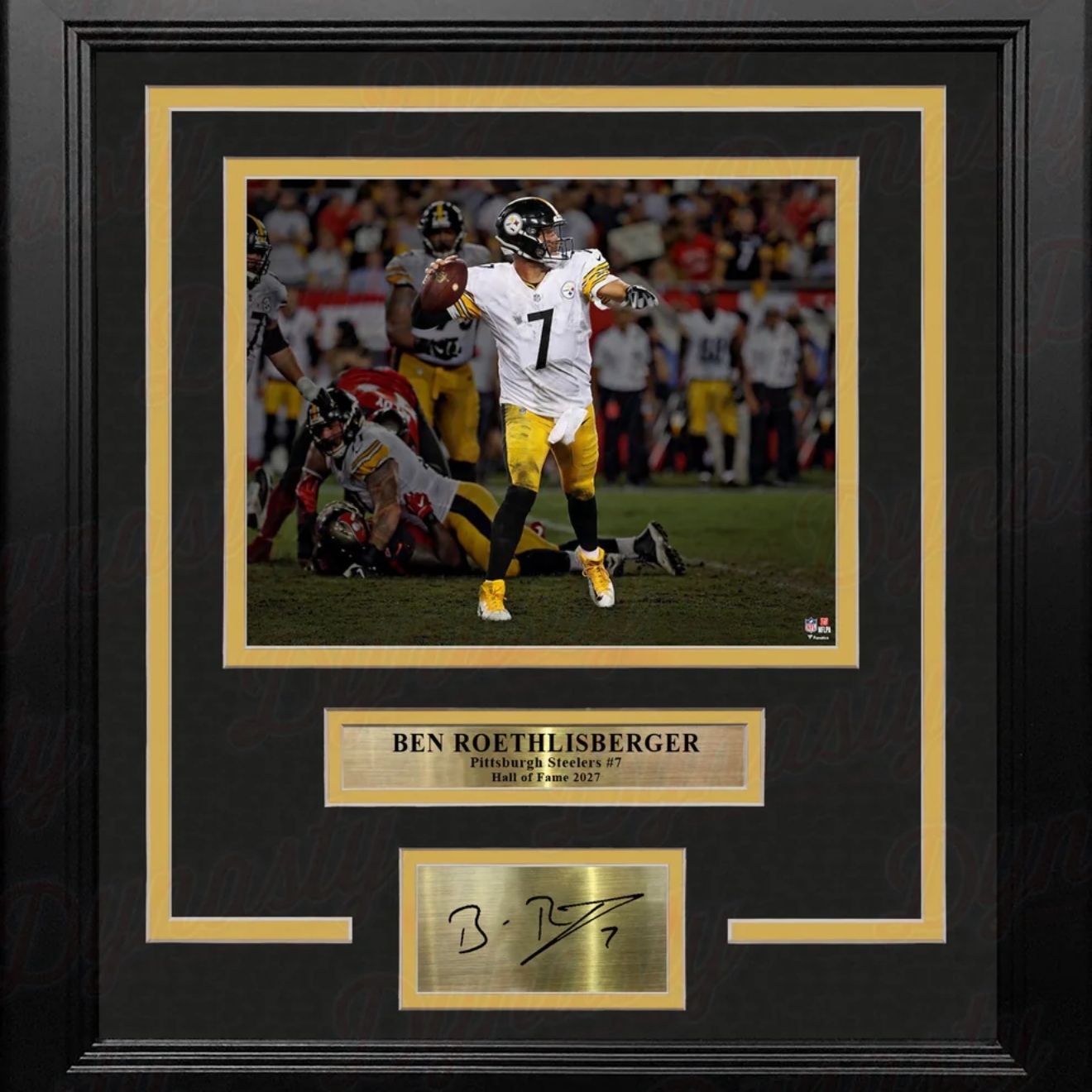 Ben Roethlisberger Signed Steelers Blackout 8x10 Football Photo