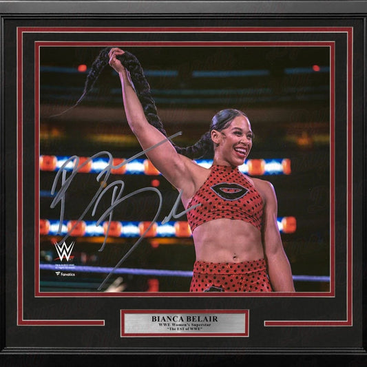 Bianca Belair Signed Hair Whip WWE 16x20 Framed Photo