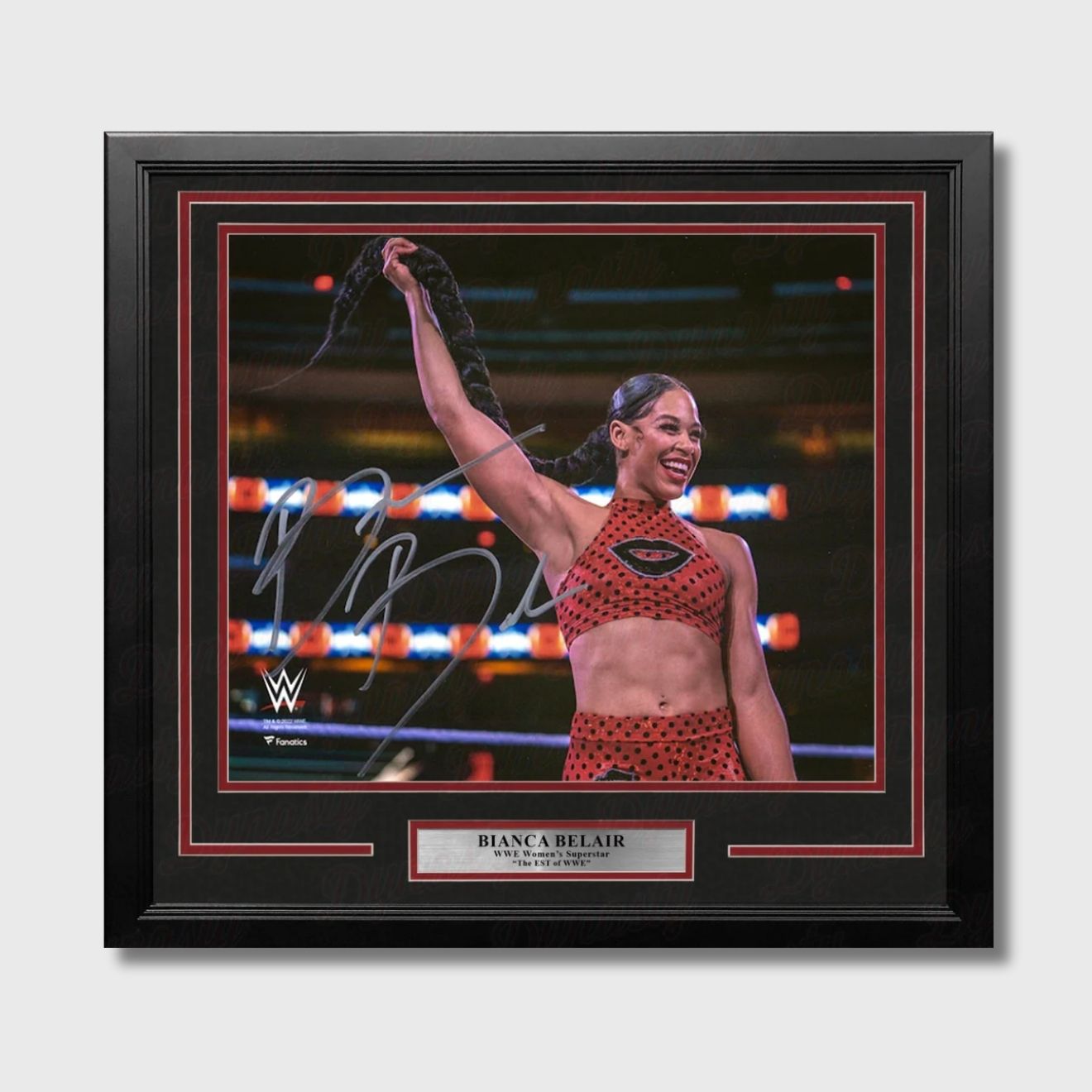 Bianca Belair Signed Hair Whip WWE 16x20 Framed Photo