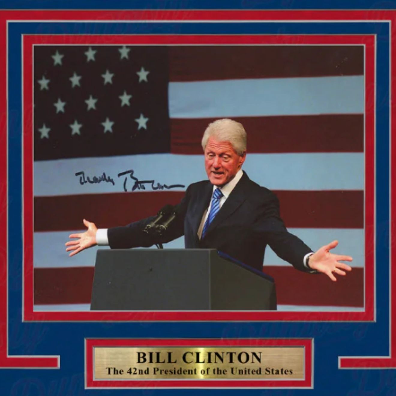Bill Clinton Autographed 8x10 Framed Presidential Photo – JSA