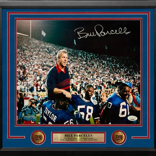 Bill Parcells Signed New York Giants 11x14 Framed Photo JSA