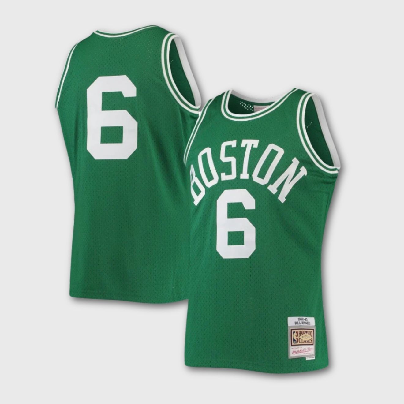 Bill Russell 1962-63 Celtics Green Hardwood Classics Jersey