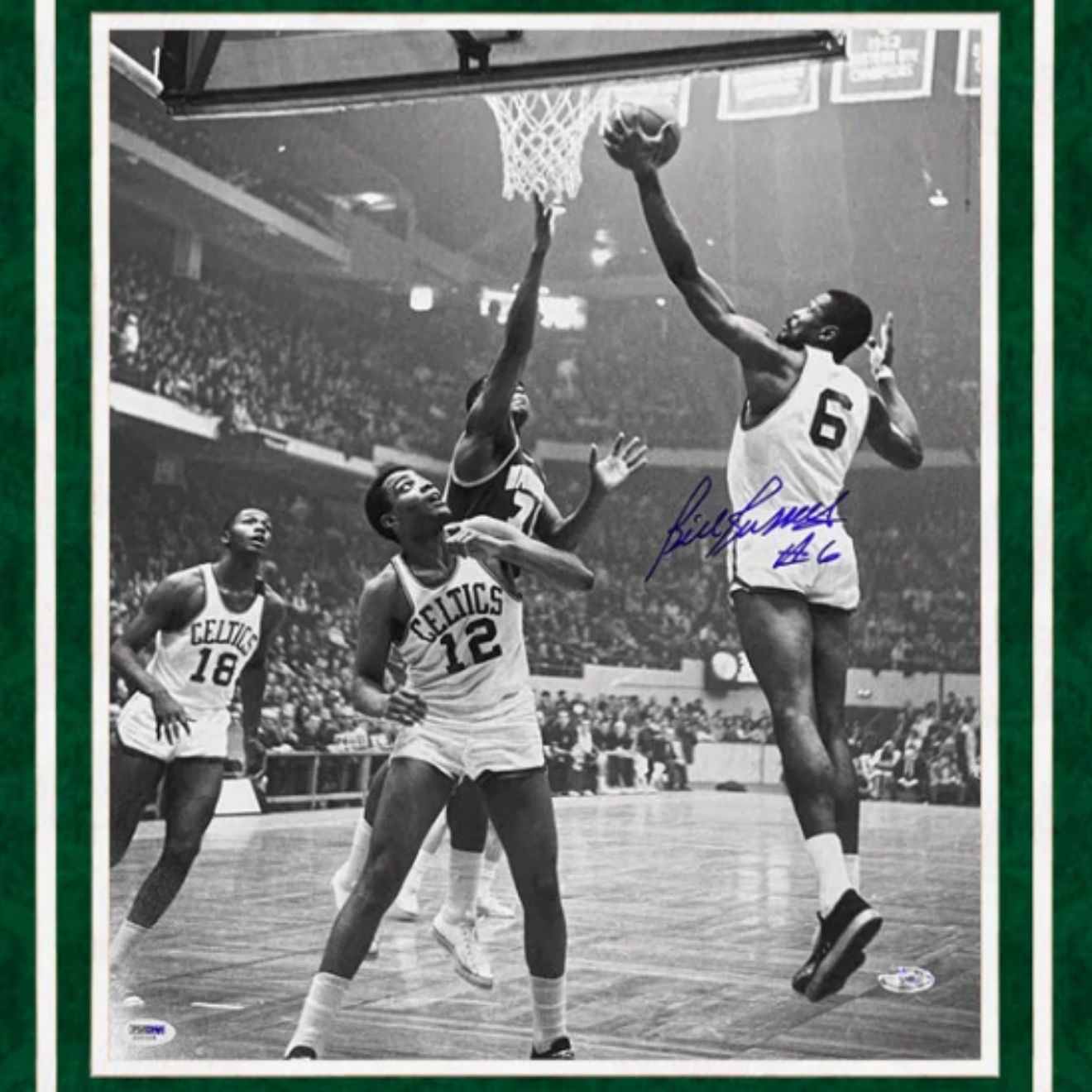 Bill Russell Signed Celtics Framed 16x20 Layup Photo PSA/DNA