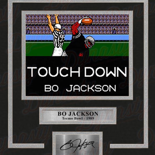 Bo Jackson Tecmo Bowl Touchdown Framed Photo with Autograph