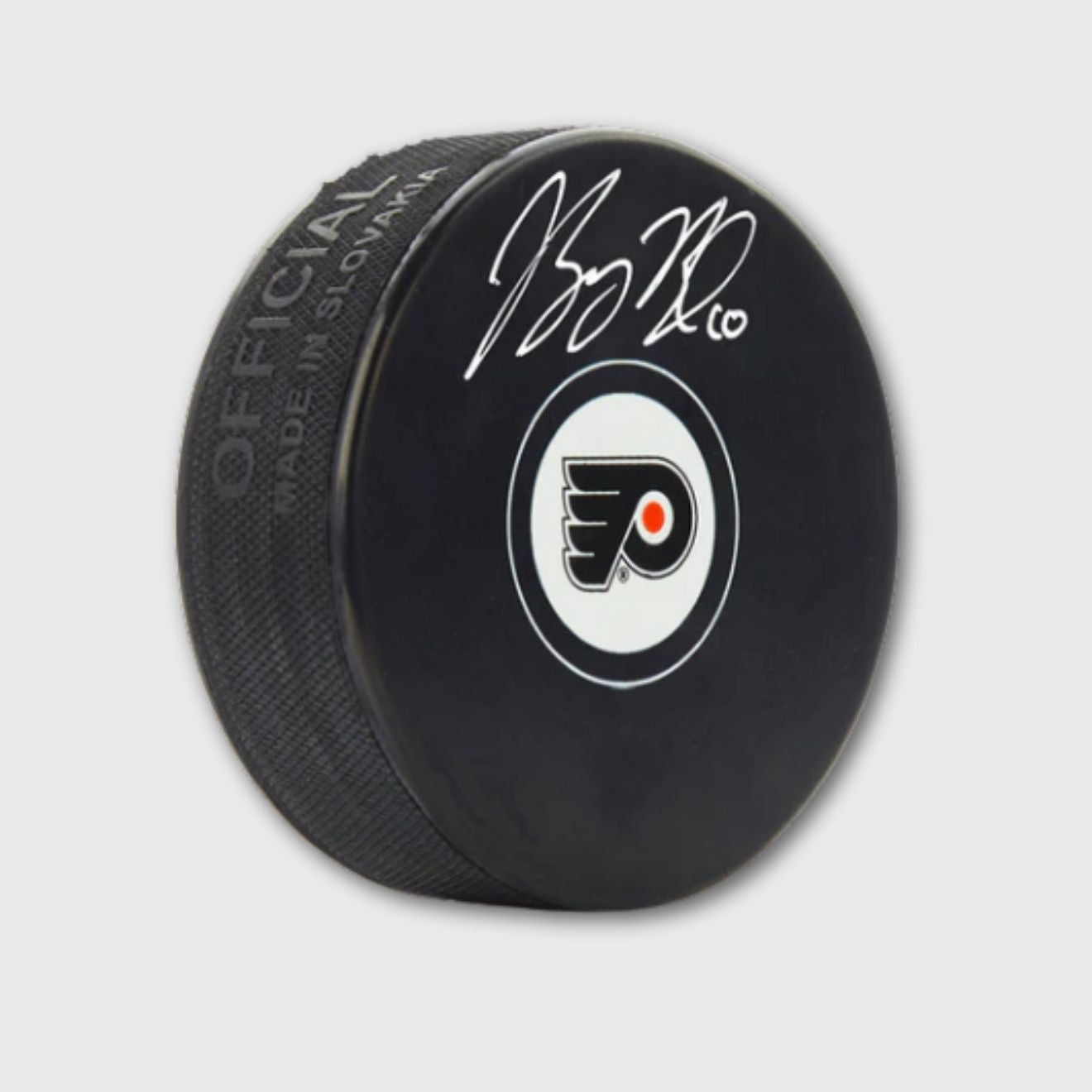 Bobby Brink Signed Philadelphia Flyers NHL Logo Puck Silver