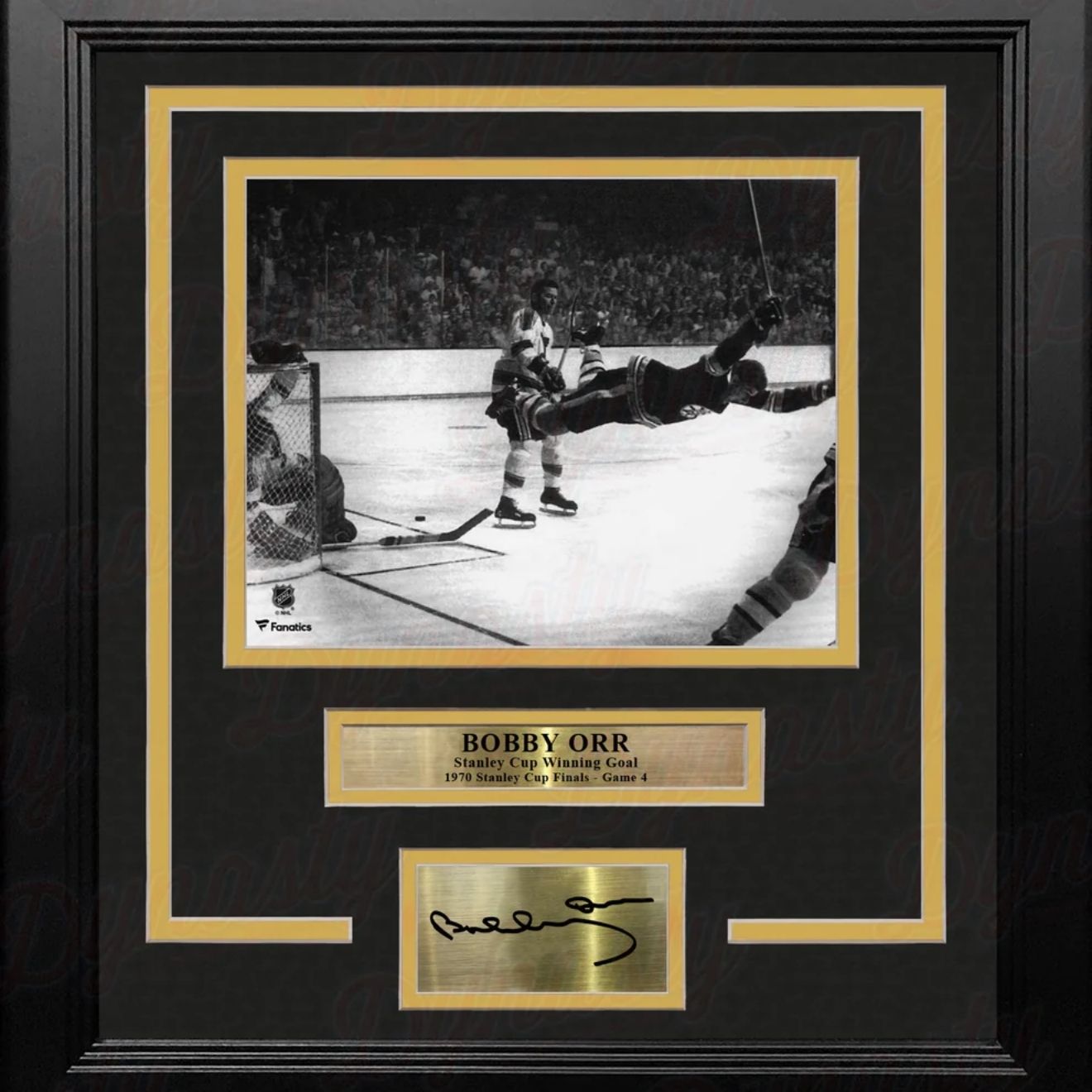 Bobby Orr 1970 Stanley Cup Goal Framed Photo with Autograph