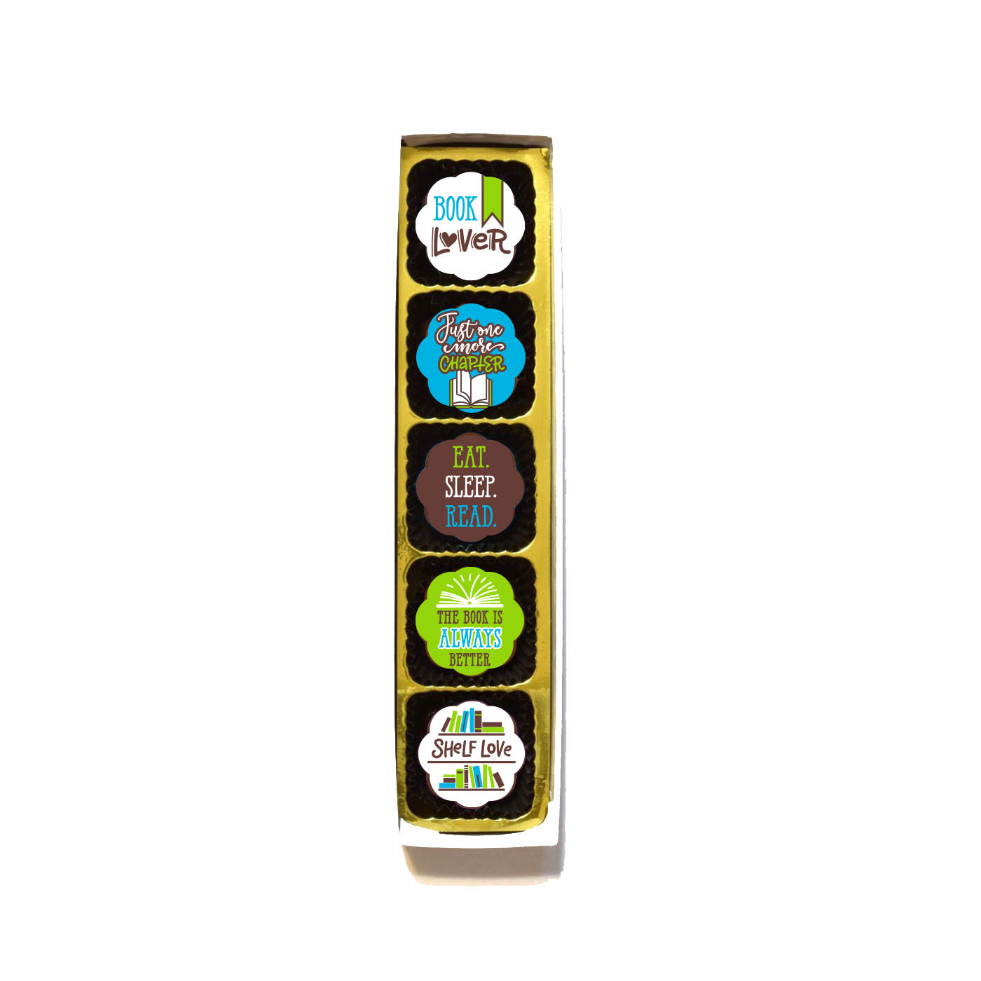 Book Lover Caramel Chocolates, Milk & Dark, Fleur de Sel