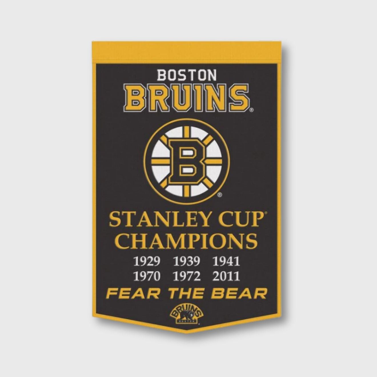 Boston Bruins 24x38 Premium Wool NHL Handcrafted Banner