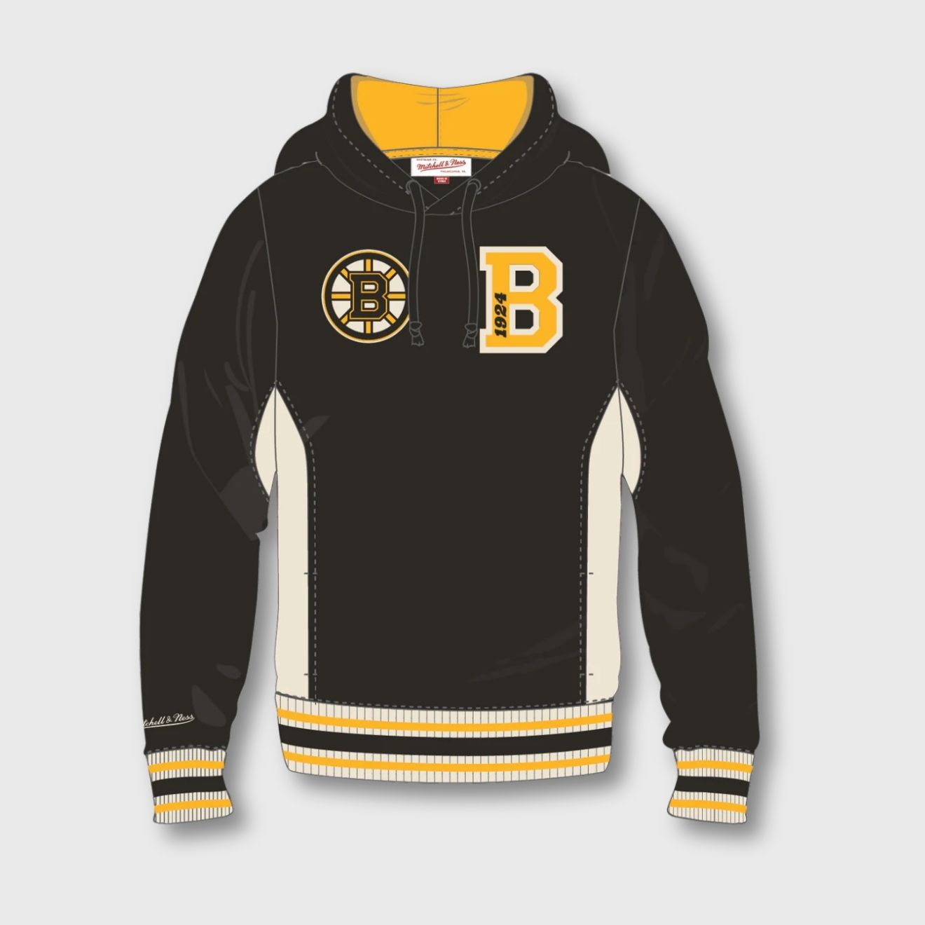 Boston Bruins Mitchell & Ness Legacy French Terry Hoodie