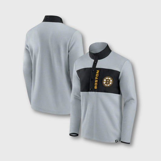 Boston Bruins Omni Polar Fleece Quarter-Snap Jacket – Warm & Stylish