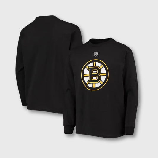 Boston Bruins Youth Primary Logo Long Sleeve T-Shirt – Black