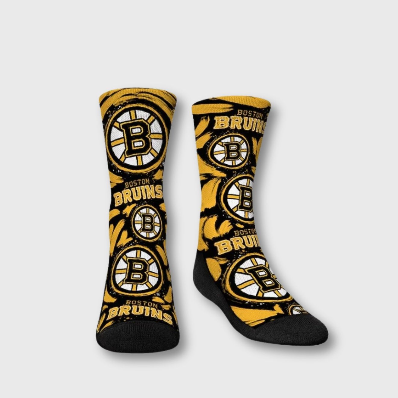 Boston Bruins Youth Sketched Crew Socks by Rock Em