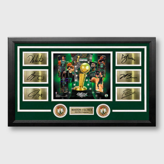 Boston Celtics 2024 NBA Champions Framed Photo Collage with Autographs