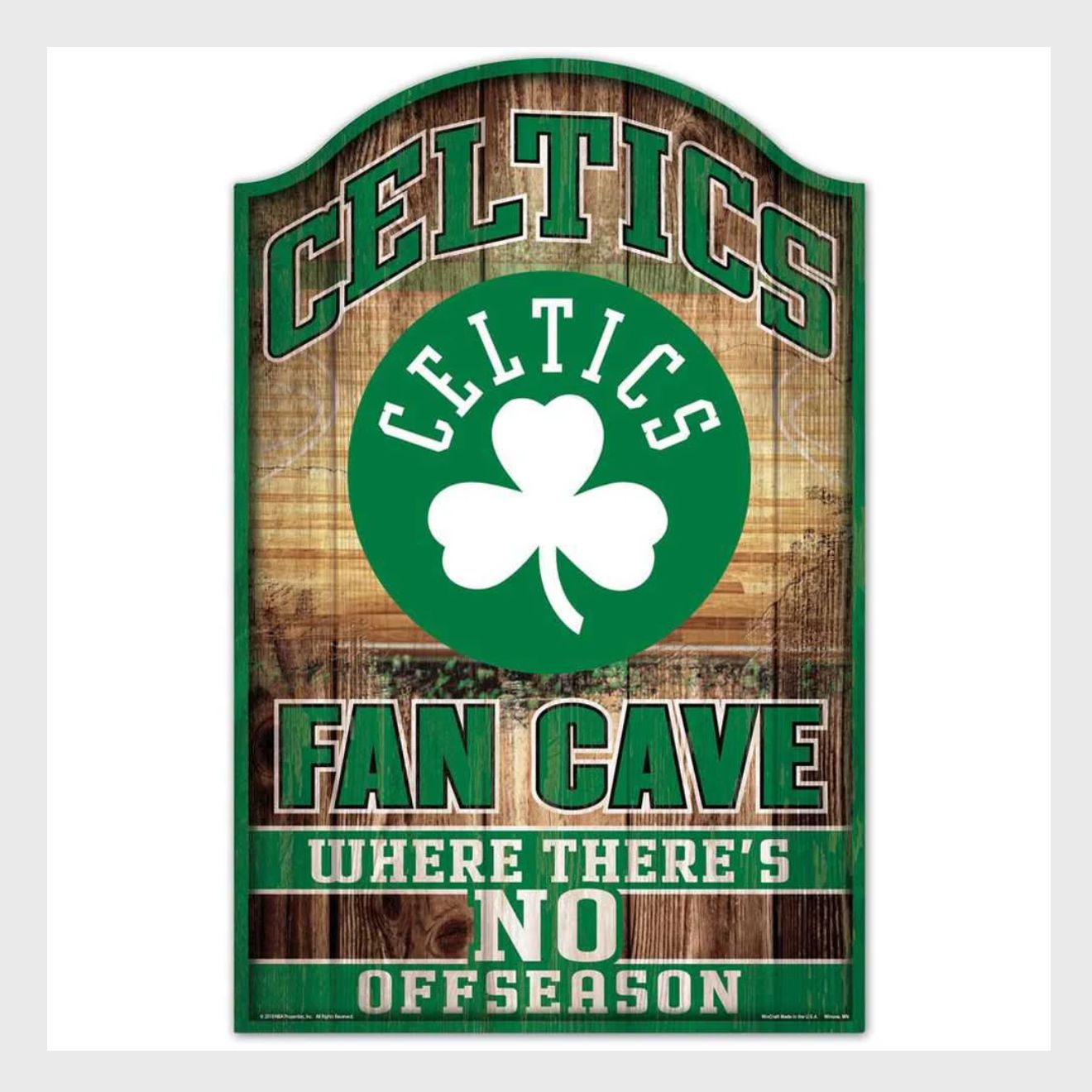 Boston Celtics Fan Cave 11" x 17" Wood Sign – Officially Licensed Decor