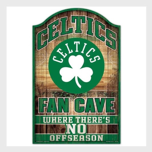 Boston Celtics Fan Cave 11" x 17" Wood Sign – Officially Licensed Decor
