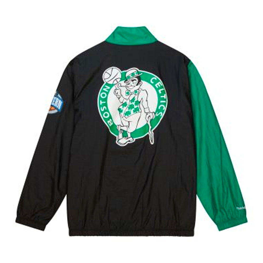 Black and green jacket with Celtics logo on a white background